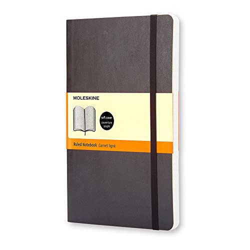 Moleskine S07100 - Klassisches Liniertes Notizbuch mit Zusatzseiten - Softcover mit elastischem Verschlussband - Farbe Schwarz - Größe A6 9 x 14 - 192 Seiten von Moleskine