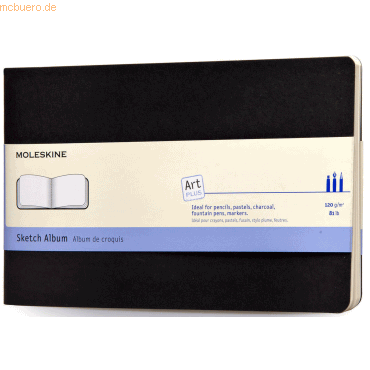 Moleskine Skizzenalbum Large A5 120g/qm 44 Blatt Kartoneinband schwarz von Moleskine