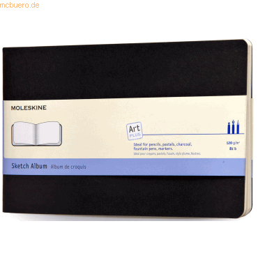 Moleskine Skizzenalbum Large A5 120g/qm 44 Blatt Kartoneinband schwarz Moleskine Skizzenalbum Large A5 120g/qm 44 Blatt Kartoneinband schwarz von Moleskine
