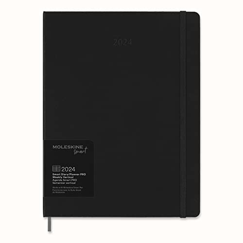 Moleskine Smart Kalender Pro 2024 für das Smart Writing System, XL 19X25, Schwarz von Moleskine