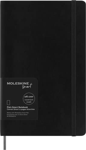 Moleskine Smart Notebook, Smart Writing System, Digitales Smart-Notizbuch mit Weichem Einband, Blanko-Seiten und Praktischem Gummizugverschluss, Großformat 13 x 21, Farbe: Schwarz von Moleskine