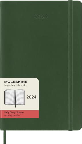 Moleskine Tagesplaner 12 Monate 2024, Planer 2024, Großes Format 13x21, Weicher Einband und elastischer Verschluss, Grüne Myrte Farbe Moleskine Tagesplaner 12 Monate 2024, Planer 2024, Großes Format 13x21, Weicher Einband und elastischer Verschluss, Grüne Myrte Farbe von Moleskine