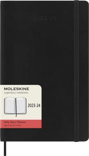 Moleskine Tagesplaner 2023-2024, 18-Monate-Kalender, Softcover-Tagesplaner, Großformat 13 x 21 cm, Farbe: Schwarz von Moleskine