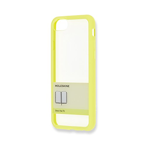 Moleskine - Transparente Handyhülle - Schutzhülle für iPhone 6/6s/7/8 - Mit XS Volant Journal für Notizen - Transparente Hartplastikhülle - Farbe Heu-Gelb von Moleskine