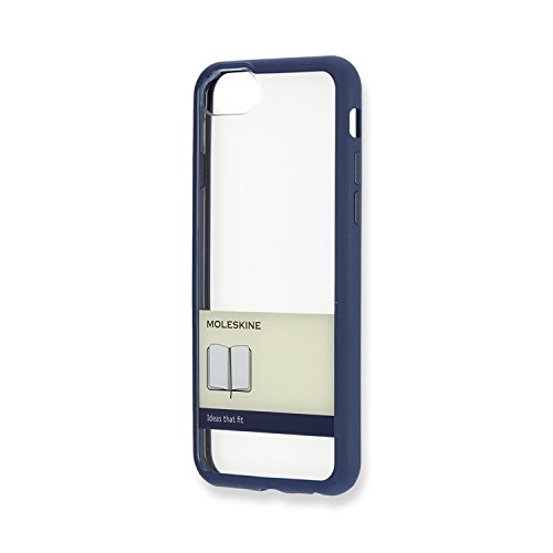 Moleskine - Transparente Handyhülle - Schutzhülle für iPhone 6/6s/7/8 - Mit XS Volant Journal für Notizen - Transparente Hartplastikhülle mit Rand und Bandgrafik - Farbe Preußisch Blau Moleskine - Transparente Handyhülle - Schutzhülle für iPhone 6/6s/7/8 - Mit XS Volant Journal für Notizen - Transparente Hartplastikhülle mit Rand und Bandgrafik - Farbe Preußisch Blau von Moleskine