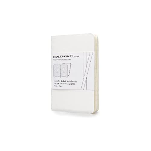 Moleskine Volant Notizhefte (liniert weicher Einband, X-Small) 2er-Set weiß von Moleskine