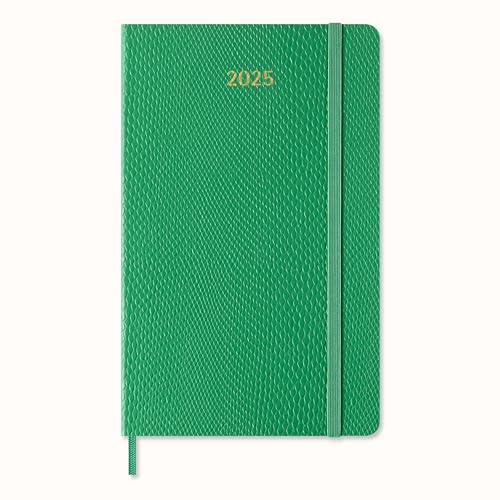 Moleskine Weekly Planner Precious and Ethical, Wöchentlich Kalender mit NotizRaum für 12 Monate 2025, Weiche Vegane PythonDeckel, mit Geschenkbox, Farbe Grün, Großes Format 13 x 21 cm von Moleskine
