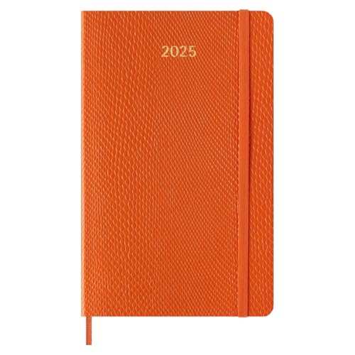 Moleskine Weekly Planner Precious and Ethical, Wöchentlich Kalender mit NotizRaum für 12 Monate 2025, Weiche Vegane PythonDeckel, mit Geschenkbox, Farbe Orange, Großes Format 13 x 21 cm von Moleskine