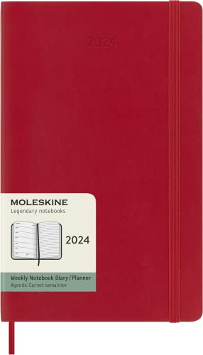 Moleskine Wochenplaner mit Platz für Notizen 12 Monate 2024, Planer 2024, Großformat 13x21, Weiche Abdeckung und elastischer Verschluss, Scharlachroter Farbton Moleskine Wochenplaner mit Platz für Notizen 12 Monate 2024, Planer 2024, Großformat 13x21, Weiche Abdeckung und elastischer Verschluss, Scharlachroter Farbton von Moleskine