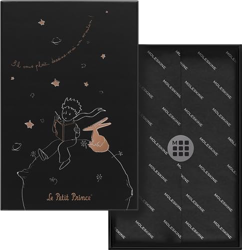 Moleskine der kleine Prinz Notizbuch in limitierter Auflage large/A5 Fester Hard Cover Einband liniert schwarz Geschenkbox von Moleskine