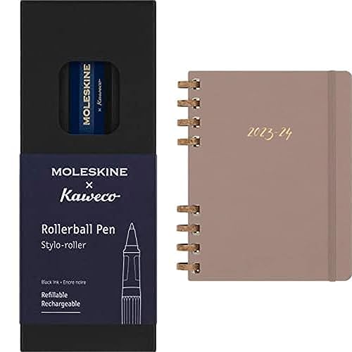 Moleskine x Kaweco Tintenroller, Farbe Blau + Akademischer Monatsplaner 2023-2024, 12-Monate-Kalender, Monats-Planner mit Festem Einband, Größe: XL 20 x 25 cm, Crush Almond Moleskine x Kaweco Tintenroller, Farbe Blau + Akademischer Monatsplaner 2023-2024, 12-Monate-Kalender, Monats-Planner mit Festem Einband, Größe: XL 20 x 25 cm, Crush Almond von Moleskine