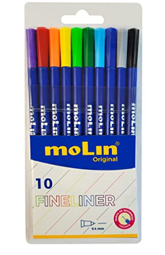 Molin RFL 290 – 10B Filz Fineliner Set 10 Farben sortiert 0,4 mm Molin RFL 290 – 10B Filz Fineliner Set 10 Farben sortiert 0,4 mm von Molin