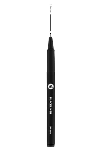 Molotow Blackliner 703.209 Stift, 1 mm Spitze, schwarze Permanenttinte, je 1 Stück von Molotow