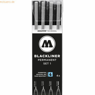 Molotow Blackliner VE=4 Stück Set 1 sortiert schwarz von Molotow