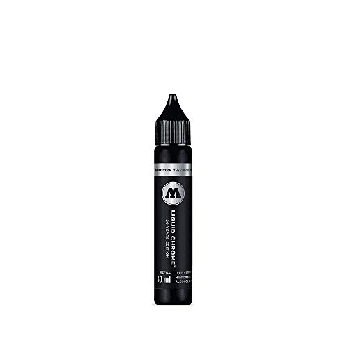 Molotow Liquid Chrome Refill 30ml (Nachfilltinte für Liquid Chrome Marker, Spezialtinte mit echtem Spiegeleffekt für Modellbau, Graffiti & Hobby) chrom von Molotow