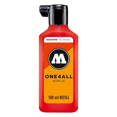 Molotow One4All Refill Acryl 180ml (Tinte zum Nachfüllen von Acrylmarkern, hochdeckend und permanent, schnell trocknend, für fast alle Untergründe) 243 MAD C kirschrot von Molotow