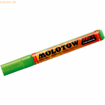 Molotow Permanentmarker One4All 227 HS nachfüllbar 4mm neongrün fluore von Molotow