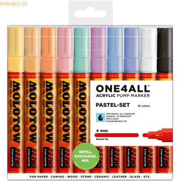 Molotow Permanentmarker One4All 227 HS nachfüllbar 4mm sortiert VE=10 Molotow Permanentmarker One4All 227 HS nachfüllbar 4mm sortiert VE=10 von Molotow