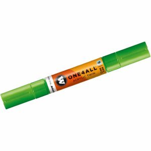 Molotow Permanentmarker One4All Acrylic Twin nachfüllbar 1,5 und 4mm neongrün fluorecent von Molotow