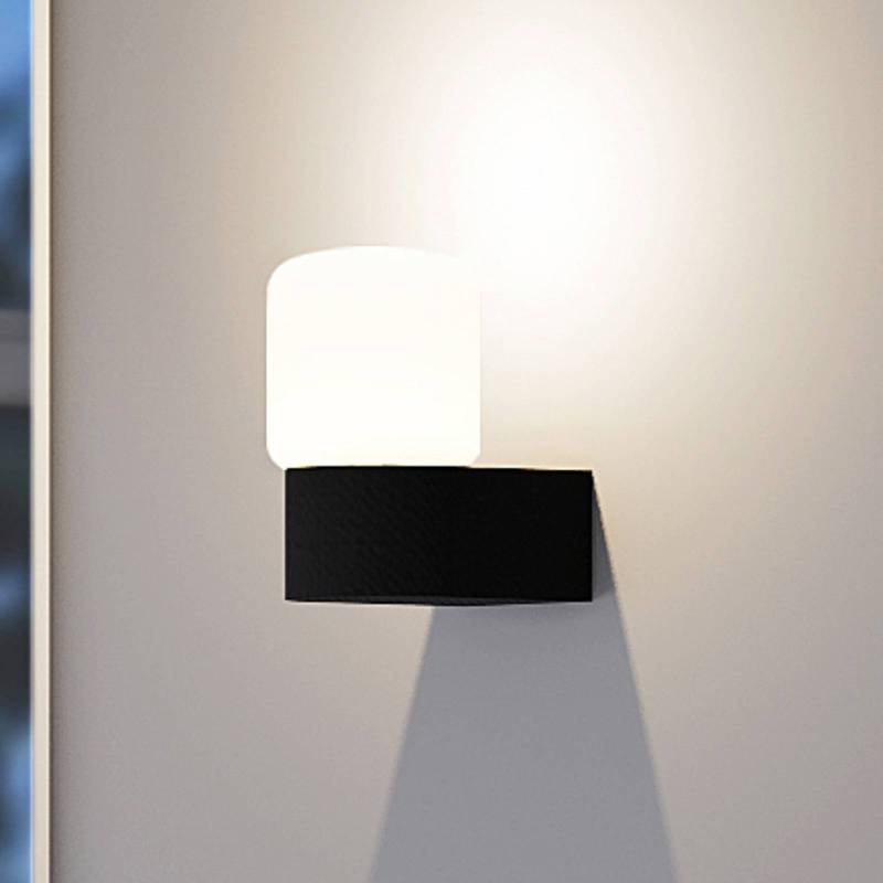 Molto Luce Außenwandlampe Lanu Flat, schwarz, Alu/Glas von Molto Luce