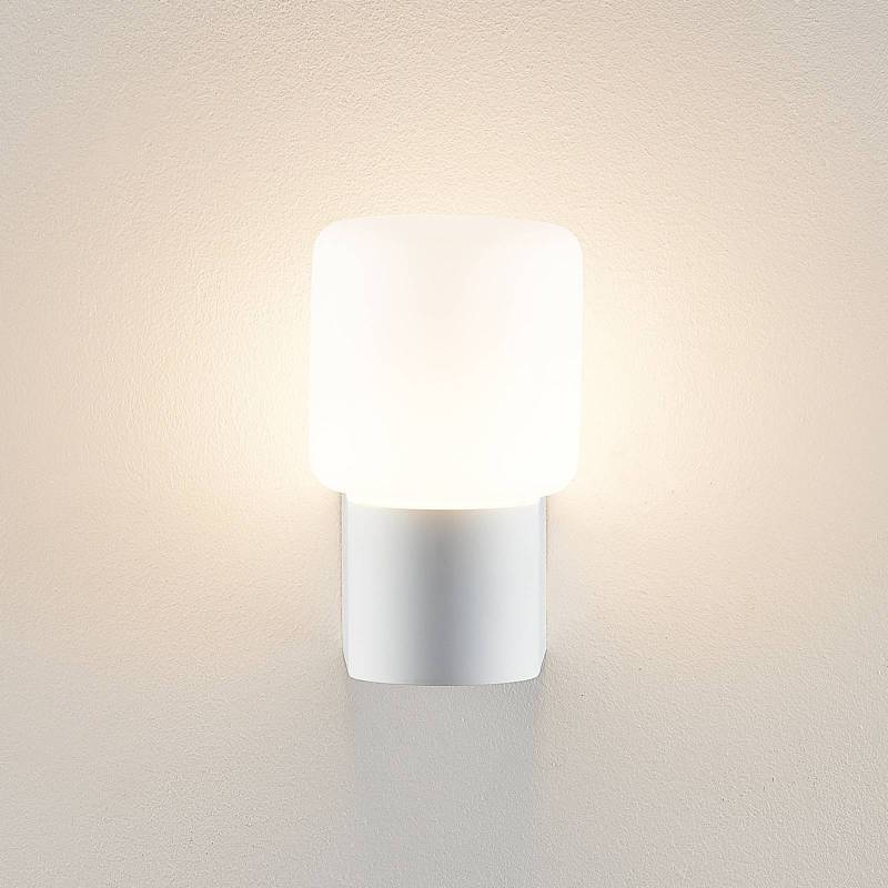 Molto Luce Außenwandlampe Lanu Flat, weiß, Alu/Glas von Molto Luce