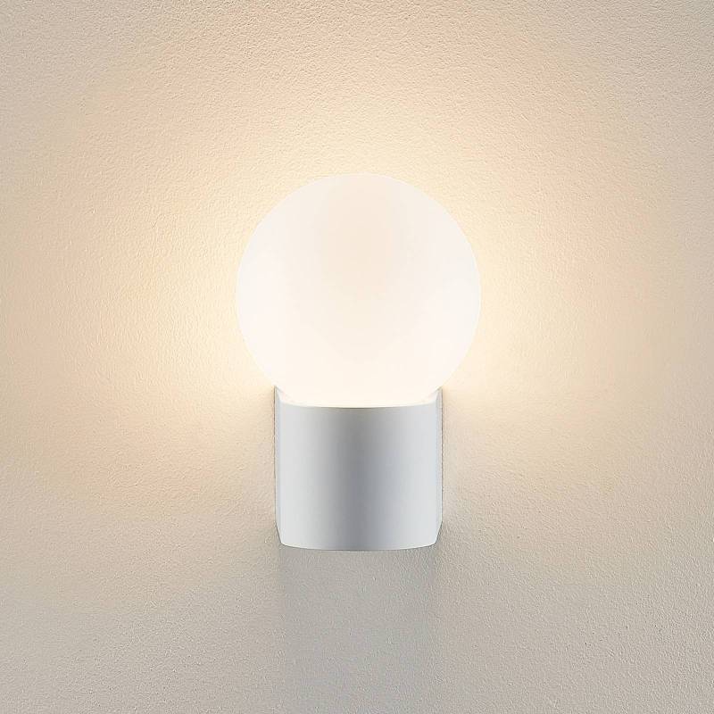 Molto Luce Außenwandlampe Lanu Round, weiß, Alu/Glas von Molto Luce