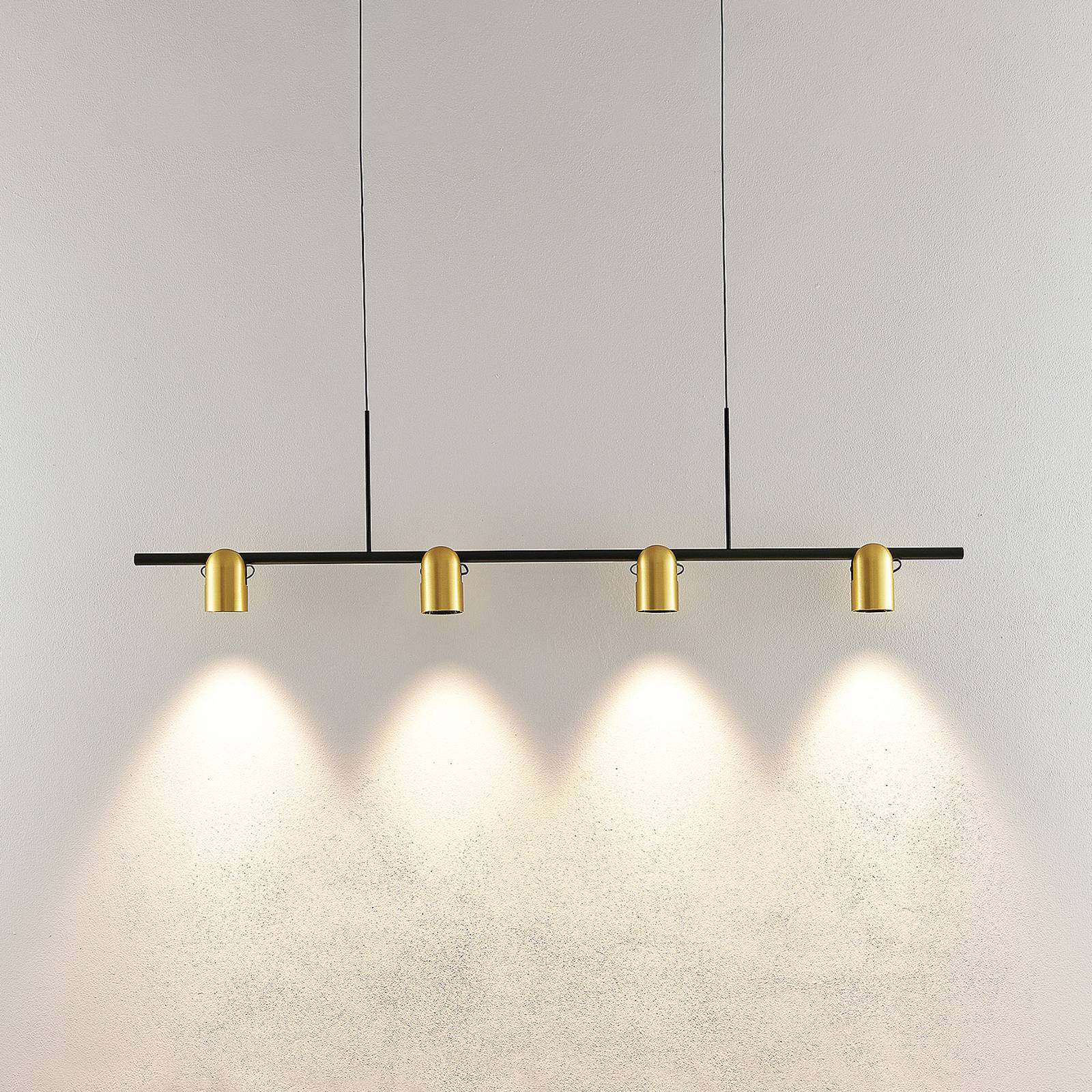 Molto Luce Hängelampe Nuun PD, schwarz/gold, Alu, 4-flg. Molto Luce Hängelampe Nuun PD, schwarz/gold, Alu, 4-flg. von Molto Luce