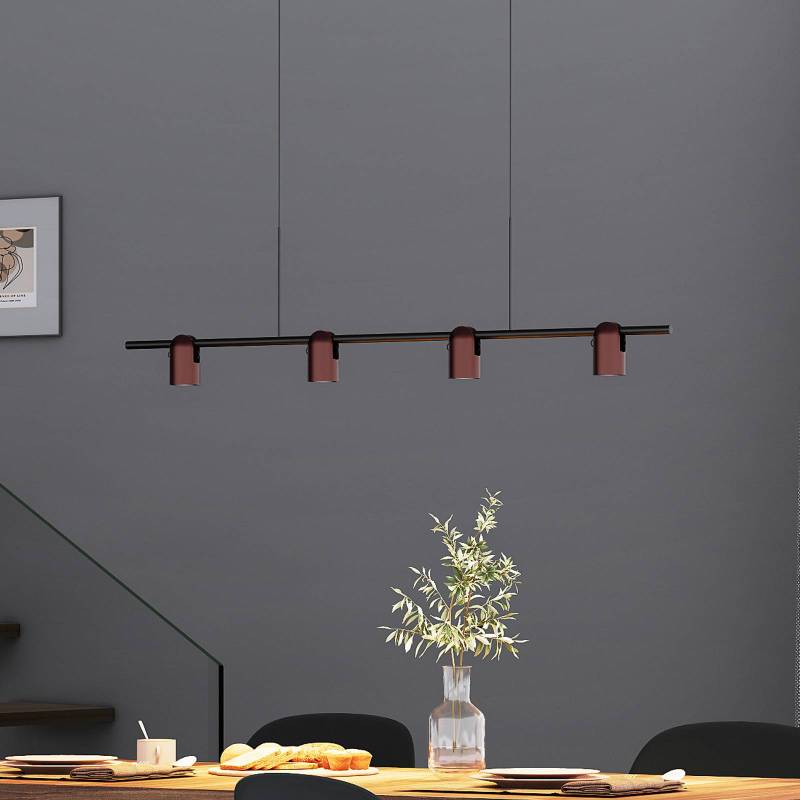 Molto Luce Hängelampe Nuun PD, schwarz/kaffeebraun, 4-flg. von Molto Luce
