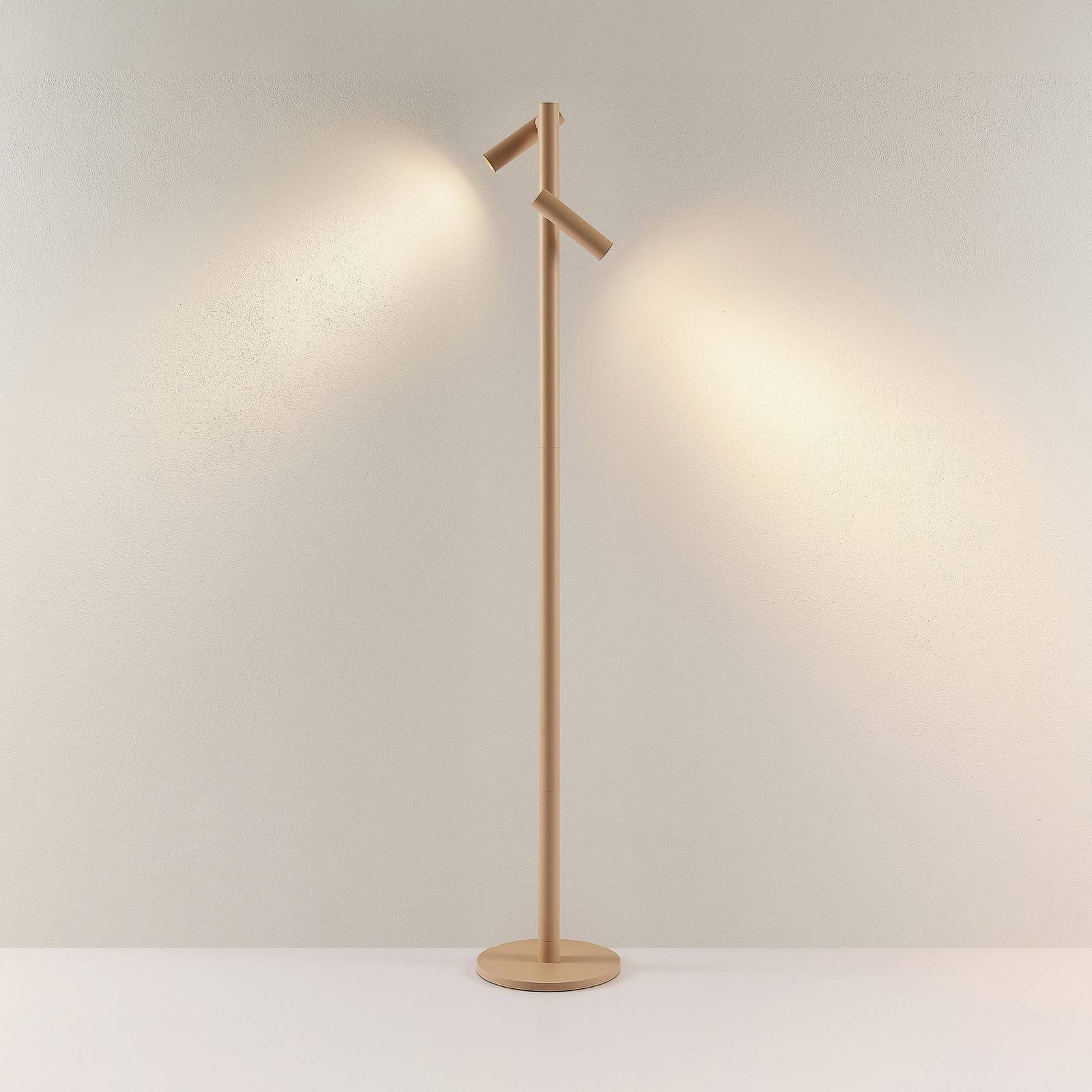 Molto Luce LED-Akku-Stehlampe Mimo Double F, sandfarben, Alu Molto Luce LED-Akku-Stehlampe Mimo Double F, sandfarben, Alu von Molto Luce