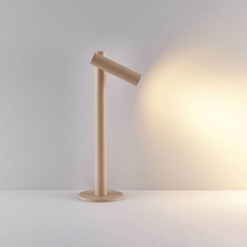 Molto Luce LED-Akku-Tischlampe Mimo T, sandfarben, Aluminium von Molto Luce