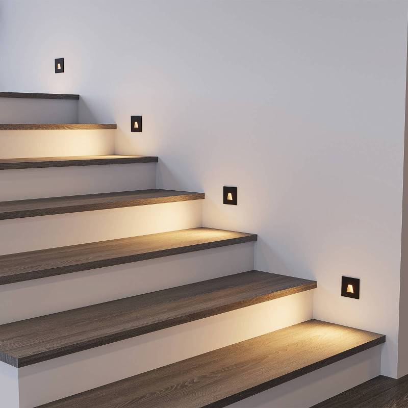Molto Luce LED-Einbaulampe Wall 68R SQ, schwarz, Alu, CCT von Molto Luce