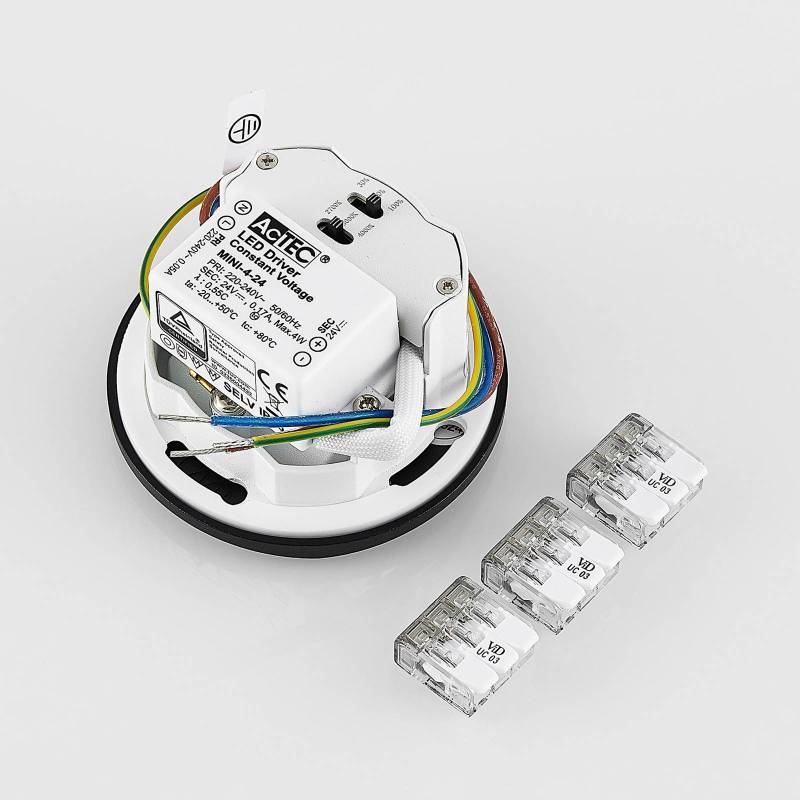 Molto Luce LED-Einbaulampe Wall 68R Sina IP44 RD, schwarz von Molto Luce