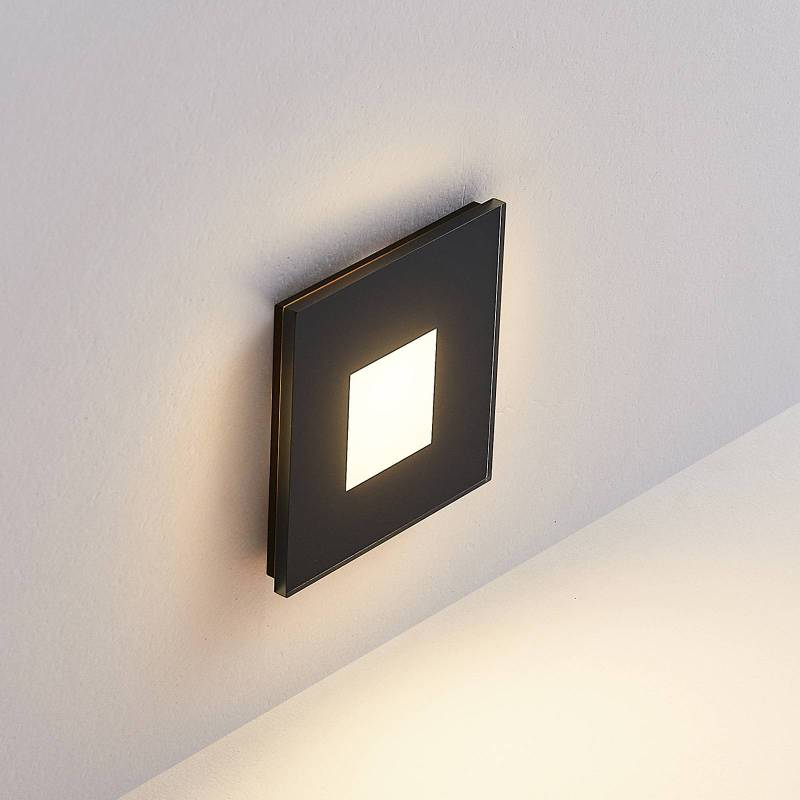 Molto Luce LED-Einbaulampe Wall R68 Glass IP44 SQ, schwarz von Molto Luce