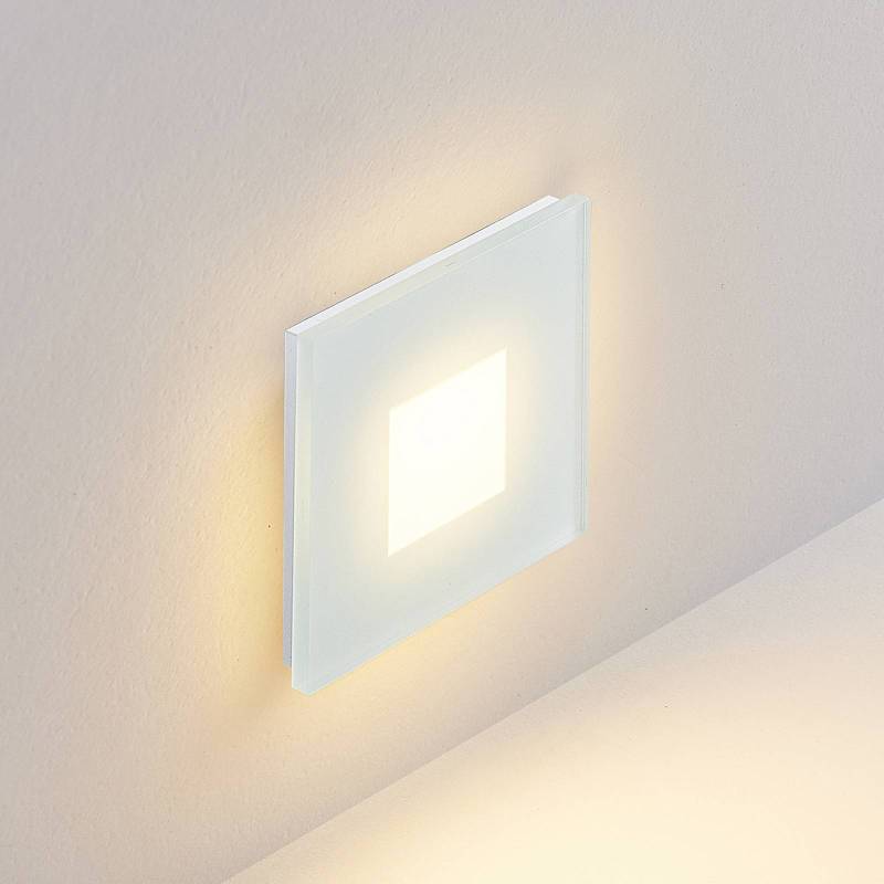 Molto Luce LED-Einbaulampe Wall R68 Glass SQ, weiß, Alu, CCT von Molto Luce