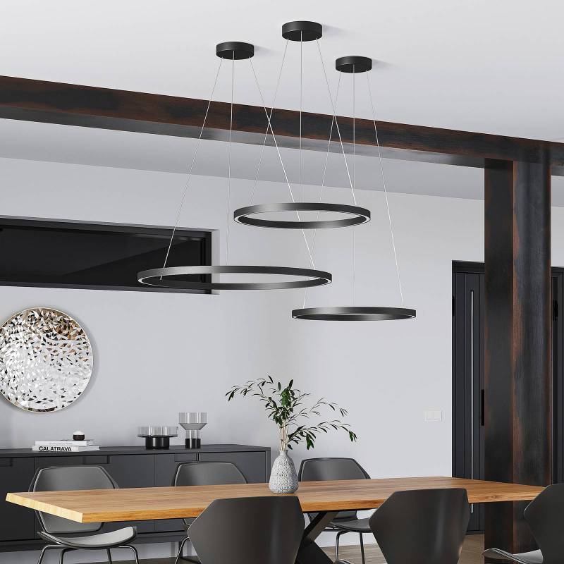 Molto Luce LED-Hängelampe Perfora, schwarz, Ø 60 cm, Alu von Molto Luce