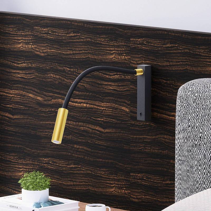 Molto Luce LED-Wandlampe Arok, schwarz/gold, Aluminium von Molto Luce