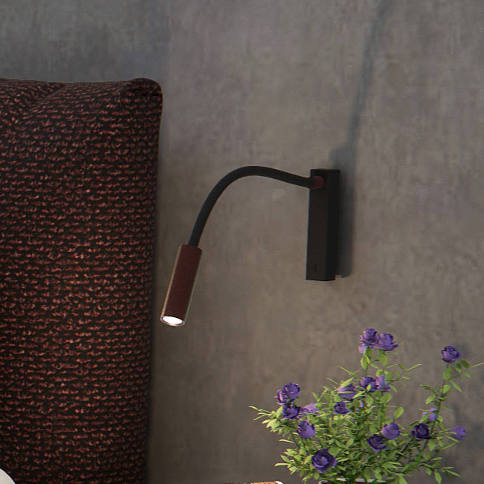 Molto Luce LED-Wandlampe Arok, schwarz/kaffeebraun, Alu Molto Luce LED-Wandlampe Arok, schwarz/kaffeebraun, Alu von Molto Luce