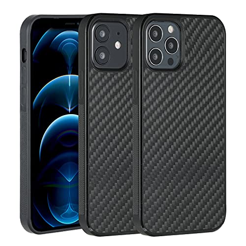 Molzar Grip Series iPhone 12 und 12 Pro Hülle mit TPU und echter Web-Karbonfaser, integrierte Metallplatten, unterstützt kabelloses Aufladen, kompatibel mit iPhone 12/12 Pro, schwarz/schwarz Molzar Grip Series iPhone 12 und 12 Pro Hülle mit TPU und echter Web-Karbonfaser, integrierte Metallplatten, unterstützt kabelloses Aufladen, kompatibel mit iPhone 12/12 Pro, schwarz/schwarz von Molzar