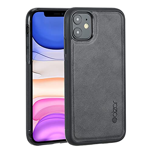 Molzar GripBig Series iPhone 11 Hülle mit Kunstleder, integrierte Metallplatte für magnetische Autohalterung, kabellose Ladeunterstützung, kompatibel mit iPhone 11, Schwarz/Schwarz Molzar GripBig Series iPhone 11 Hülle mit Kunstleder, integrierte Metallplatte für magnetische Autohalterung, kabellose Ladeunterstützung, kompatibel mit iPhone 11, Schwarz/Schwarz von Molzar