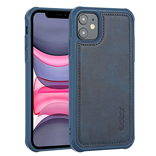 Molzar MAG Series iPhone 11 Hülle mit Kunstleder, integrierte Metallplatte für magnetische Autohalterung, kabellose Ladeunterstützung, kompatibel mit iPhone 11, Blau Molzar MAG Series iPhone 11 Hülle mit Kunstleder, integrierte Metallplatte für magnetische Autohalterung, kabellose Ladeunterstützung, kompatibel mit iPhone 11, Blau von Molzar