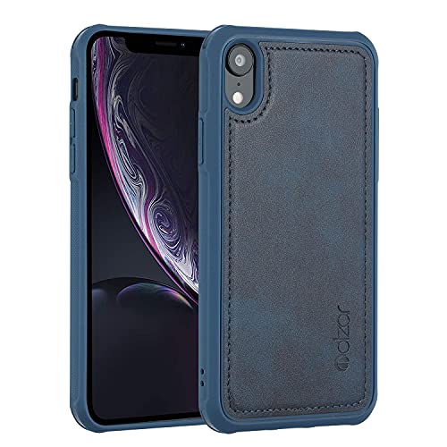 Molzar MAG Series iPhone XR Hülle mit Kunstleder, integrierte Metallplatte für magnetische Autohalterung, kabellose Ladeunterstützung, kompatibel mit iPhone XR, Blau Molzar MAG Series iPhone XR Hülle mit Kunstleder, integrierte Metallplatte für magnetische Autohalterung, kabellose Ladeunterstützung, kompatibel mit iPhone XR, Blau von Molzar