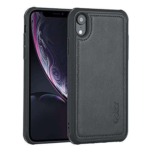 Molzar MAG Series iPhone XR Hülle mit Kunstleder, integrierte Metallplatte für magnetische Autohalterung, kabellose Ladeunterstützung, kompatibel mit iPhone XR, Schwarz Molzar MAG Series iPhone XR Hülle mit Kunstleder, integrierte Metallplatte für magnetische Autohalterung, kabellose Ladeunterstützung, kompatibel mit iPhone XR, Schwarz von Molzar