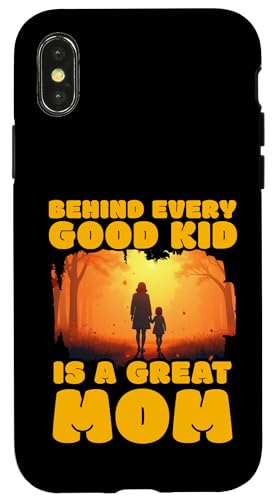 Hinter jedem guten Kind steckt eine tolle Mutter Muttertag Familie Hülle für iPhone X/XS von Mom Awesome Present Tee Design Idea