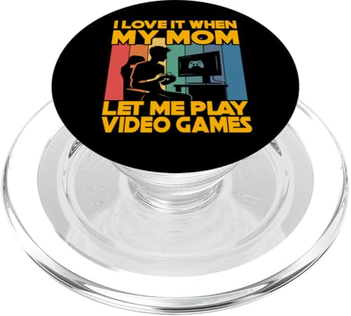 Ich liebe es, wenn meine Mutter mich Videospiele spielen lässt PopSockets PopGrip für MagSafe von Mom Awesome Present Tee Design Idea