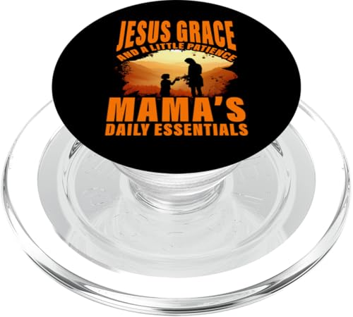 Jesus, Gnade und ein bisschen Geduld, Mamas Dinge für den täglichen Bedarf PopSockets PopGrip für MagSafe Jesus, Gnade und ein bisschen Geduld, Mamas Dinge für den täglichen Bedarf PopSockets PopGrip für MagSafe von Mom Awesome Present Tee Design Idea