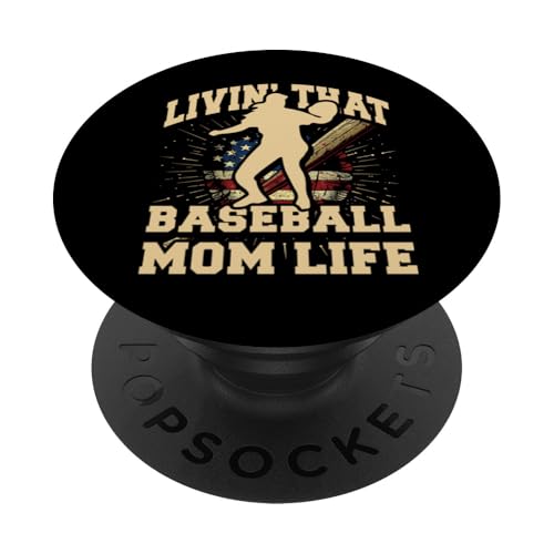 Livin' That Baseball Mama Life Muttertag Familie Liebe Frauen PopSockets Klebender PopGrip von Mom Awesome Present Tee Design Idea