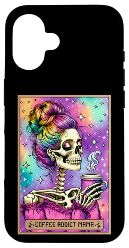 Coffee Addict Mom Tarotkarte Mama Skelett Mutter Frau Mama Hülle für iPhone 16 von Mom Tees NYC