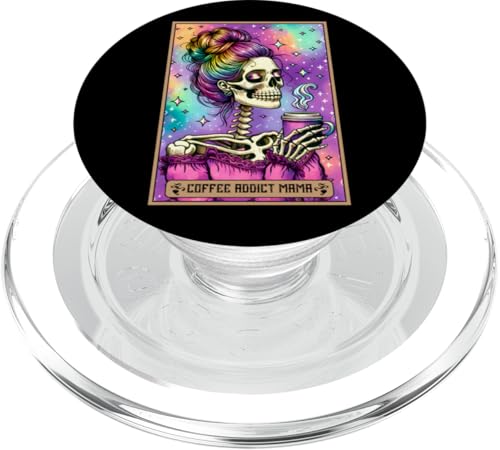 Coffee Addict Mom Tarotkarte Mama Skelett Mutter Frau Mama PopSockets PopGrip für MagSafe Coffee Addict Mom Tarotkarte Mama Skelett Mutter Frau Mama PopSockets PopGrip für MagSafe von Mom Tees NYC