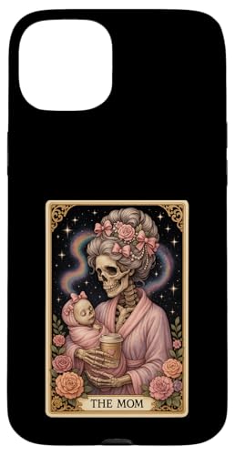 Lustige Tarotkarte für die Mutter, für Damen, unordentlicher Dutt, Mama, Kokette Hülle für iPhone 15 Plus von Mom Tees NYC