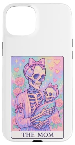 Lustige Tarotkarte für die Mutter, für Damen, unordentlicher Dutt, Mama, Kokette Hülle für iPhone 15 Plus von Mom Tees NYC